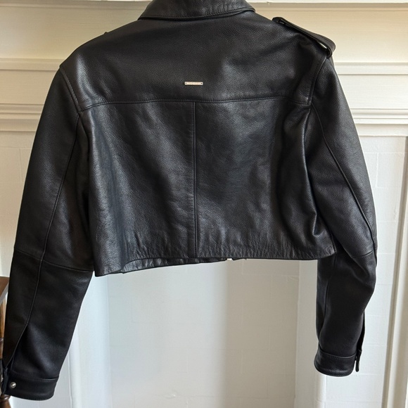 Deadwood cropped leather moto jacket - Picture 2 of 2